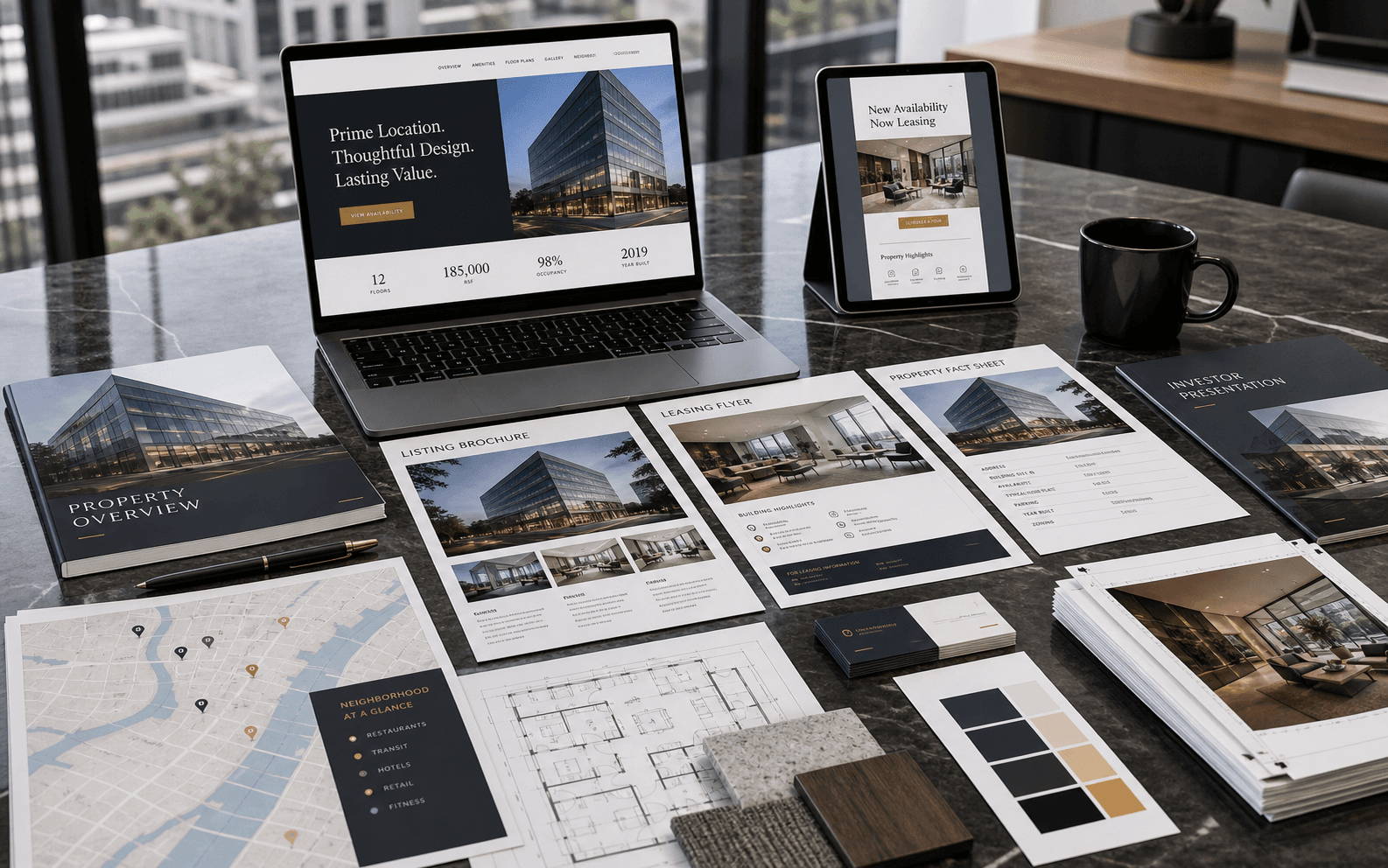 Real Estate branding, web, and print launch kit